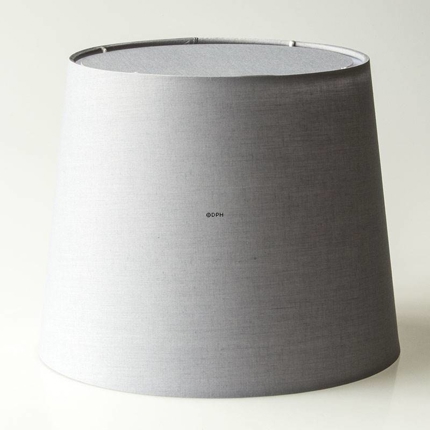 Round cylindrical lampshade height 24 cm, grey cotton fabric