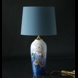 Rund cylinderformet lampeskærm 27 cm i højden, blå chintz stof
