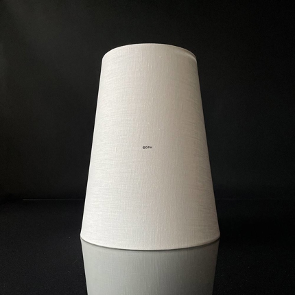 Round, tall cylindrical lampshade height 28 cm, white flax fabric