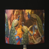 Round cylindrical lampshade, Pink with birds, WITHOUT lid