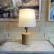 Table lamp in light oak