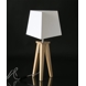Table lamp in oak, triangular