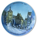 Porzellan Manufaktur München Christmas Plate 1971 Rothenburg o.d. Tauber