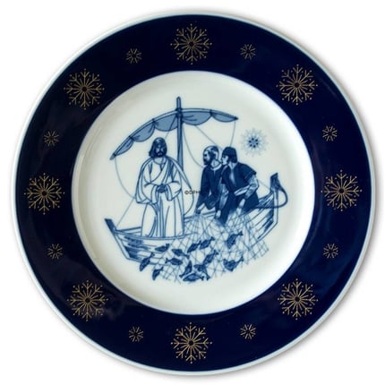 1977 Porsgrund De luxe Christmas plate, The draugh of fishes