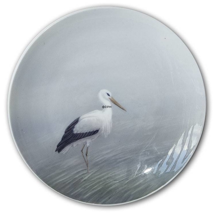 Plate with bird, stork, Royal Copenhagen no. 1001-1120