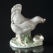 Hen with silver egg, Royal Copenhagen figure no. 1071-710 - (Very rare)