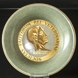 Royal Copenhagen dish produced on the occasion of the Veterinary Association's 100 years. jub 1849-1949 Craquele Green / Gold