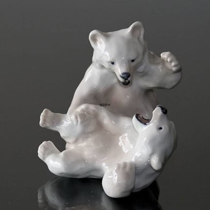 Polar Bears playing, Royal Copenhagen figurine no. 085 or 1107