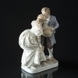 The Princess and the Swineherd with Pedestal, Royal Copenhagen figurine No. 1114 (Unica - signed Privat)