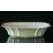 Oblong bowl with green decoration outside, Royal Copenhagen No. 1210-3384