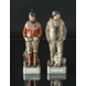 Grønlandsk par, kvinde og mand, overglasur figur, Royal Copenhagen nr. 12224 og 12225