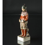 Grønlandsk kvinde, Inuit, overglasur figur, Royal Copenhagen nr. 12224