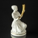 Pige med guldhorn, Royal Copenhagen overglasur figur nr. 12242, Hvid med guldhorn