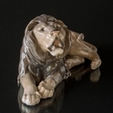 Løve figur, Liggende, Royal Copenhagen figur. Lauritz Jensen nr. 1268