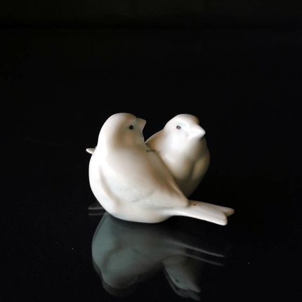 Paar Sperlinge, weiße Royal Copenhagen Figur Nr. 1309