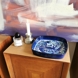 Dish RC BLUE ABSTRACTAshtray with blue abstract pattern, Royal Copenhagen no. 143-2884, 22 cm x 22 cm