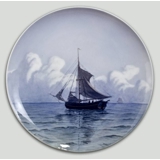 Plate with sailing ship, Royal Copenhagen