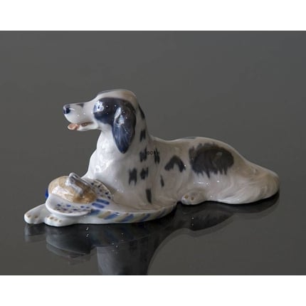 Setter hat einen Fasan apportiert, Royal Copenhagen Hund Figur zugeteilt Nr. 1533