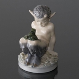 Satyr ( Pan) mit Frosch, Royal Copenhagen Figur Nr. 1713