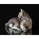 Liggende kat der slikker sig Royal Copenhagen figur nr. 1759-2512