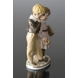 The Flight to America, Boy & Girl, Royal Copenhagen figurine no. 1761 - overglaze