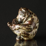 Monkey cleans foot, Royal Copenhagen Stoneware figurine