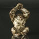 Monkey, sitting with its hands over its head, 22cm, Royal Copenhagen Stoneware figurine No. 20227