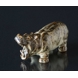 Hippopotamus roaring with mouth wide open, Royal Copenhagen stoneware figurine no. 20239