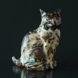 Lynx or Cat sitting Proudly, Royal Copenhagen Stoneware figurine No. 20242