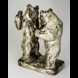 Bears standing sizing each other up for fight, Royal Copenhagen Stoneware figurine No. 20548