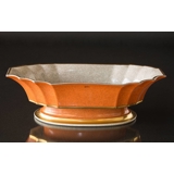 Bowl Dish Orange Craquele. Royal Copenhagen No. 212-2616
