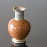 Orange crackled vase, 15cm, Royal Copnehagen No. 212-3033