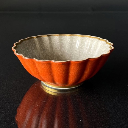Orange bowl craquele, Royal Copenhagen No.212-4003