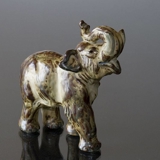 Standing Elephant with trunk held high, Royal Copenhagen stoneware figurine