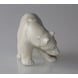 Weißer Eisbär  stehend, Steingut, Royal Copenhagen Figur Nr. 21519