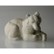 White Polar bear lying down, Stoneware, Royal Copenhagen figurine no. 21520