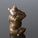 Sitting bear licking its paw, Royal Copenhagen stoneware figurine No. 21675
