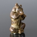 Sitting bear licking its paw, Royal Copenhagen stoneware figurine No. 21675