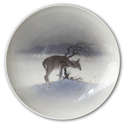 Plate with deer in winter landscape, Royal Copenhagen no. 2269-1128