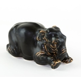 Elephant kneeling down, Royal Copenhagen stoneware figurine