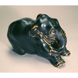 Large Elephant kneeling down, Royal Copenhagen stoneware figurine