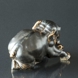 Elephant kneeling down, Royal Copenhagen stoneware figurine no. 22717