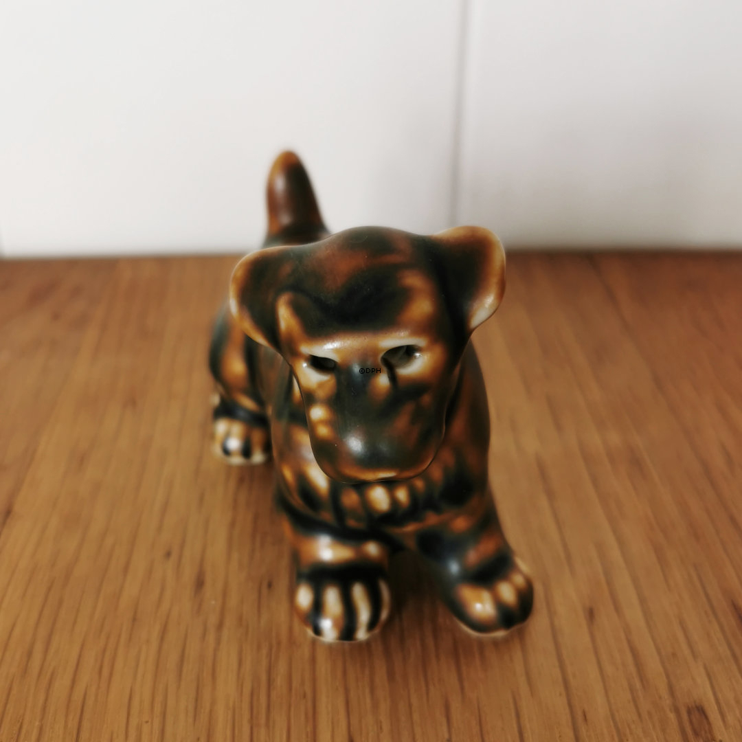 Steingut-Hundefigur, stehender Terrier, Royal Copenhagen Nr. 22773