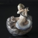 Havfrue, faun som rider på sæl med fisk, Royal Copenhagen figur nr. 2337