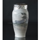 Vase med Landskab og robåd, sølvkant foroven, Royal Copenhagen UNICA nr. 2352-131