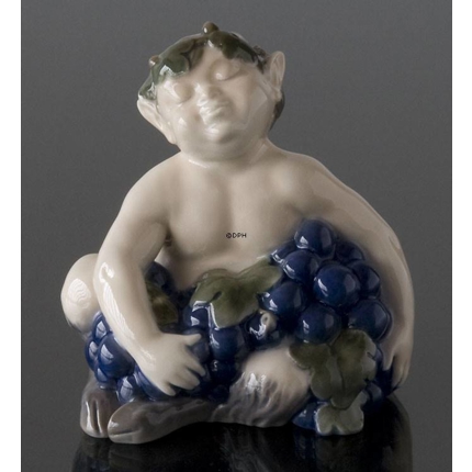Faun (satyr, Pan) with grapes, Royal Copenhagen figurine No. 2361