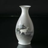 Vase mit weißem Hirsch, Royal Copenhagen Nr. 2510-2585