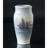 Vase with seascape, Ship near Kronborg, Royal Copenhagen