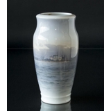 Vase with seascape, Ship near Kronborg, Royal Copenhagen