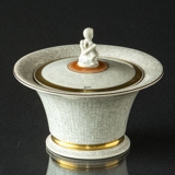Lidded bowl crackled, 13cm, Royal Copnehagen No. 259-2500